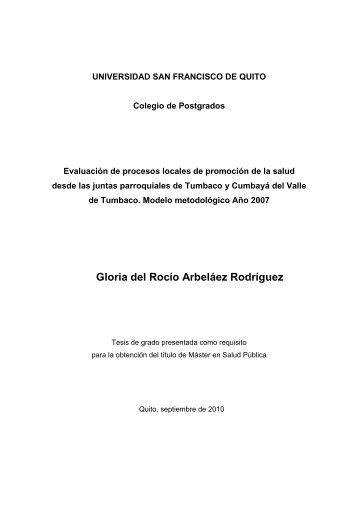 Gloria del Rocío Arbeláez Rodríguez - Repositorio Digital USFQ ...