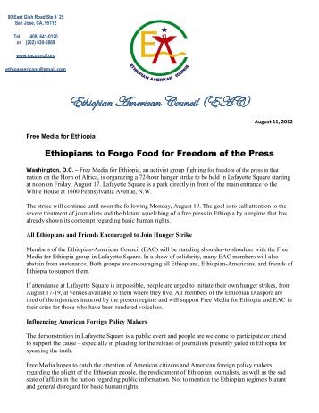 Ethiopian American Council (EAC) - Ethiopia: A voice for the voiceless