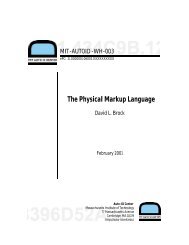 The Physical Markup Language - Auto-ID Labs