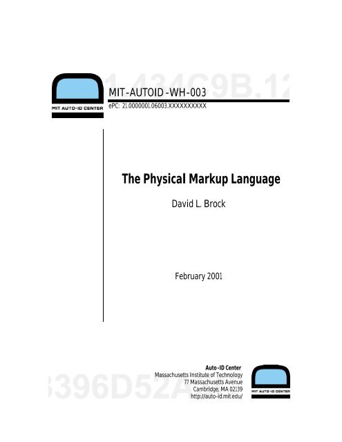 The Physical Markup Language - Auto-ID Labs