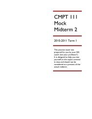 CMPT 111 Mock Midterm 2 - Homepage Usask