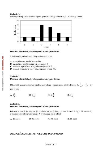 KWIECIEŃ 2012 MATEMATYKA - Centralna Komisja Egzaminacyjna