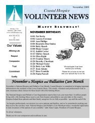 VOLUNTEER NEWS - Coastal Hospice