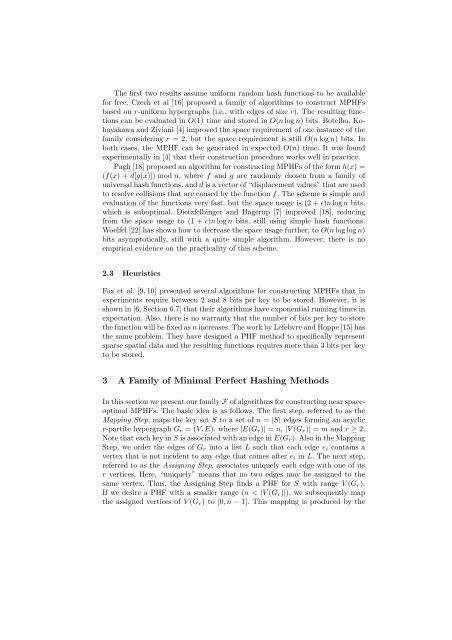 Simple and Space-Efficient Minimal Perfect Hash Functions * - Liacs