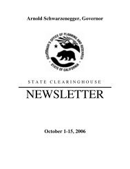 October 1-15, 2006 - Office of Planning and Research - State of ...