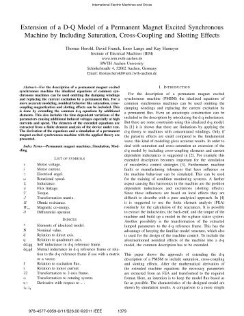 Extension of a D-Q Model of a Permanent Magnet Excited ...