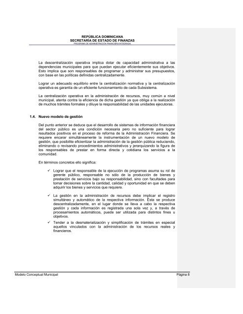 36. Modelo conceptual del Sistema de GestiÃ³n Financiera Municipal - Con Mara del Pilar Montarce y Marcos P. MakÃ³n.2004.PAFI.SecretarÃ­a de Finanzas.RepÃºblica Dominicana.pdf