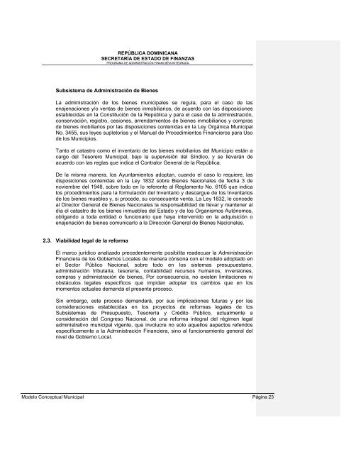 36. Modelo conceptual del Sistema de GestiÃ³n Financiera Municipal - Con Mara del Pilar Montarce y Marcos P. MakÃ³n.2004.PAFI.SecretarÃ­a de Finanzas.RepÃºblica Dominicana.pdf