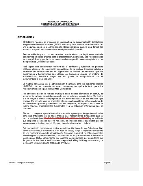 36. Modelo conceptual del Sistema de GestiÃ³n Financiera Municipal - Con Mara del Pilar Montarce y Marcos P. MakÃ³n.2004.PAFI.SecretarÃ­a de Finanzas.RepÃºblica Dominicana.pdf