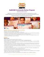 KaBOOM! Community Partner Program