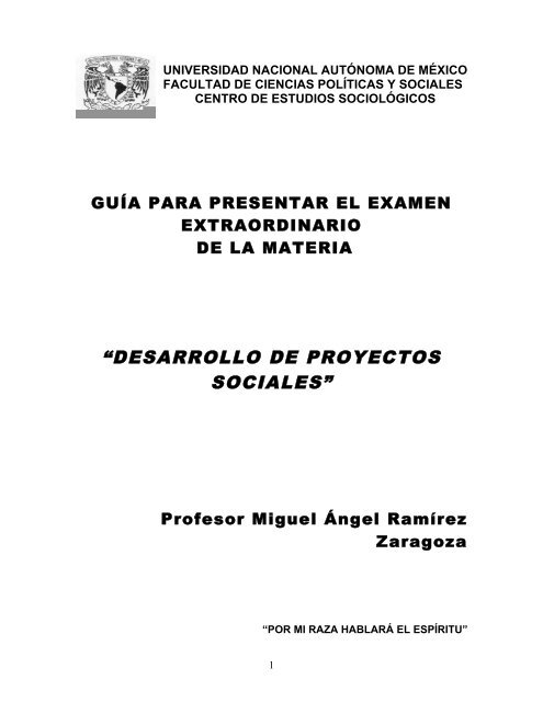 desarrollo de proyectos sociales - Centro de Estudios Sociológicos ...