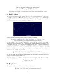 The Fundamental Theorem of Calculus - Institute for Mathematics ...