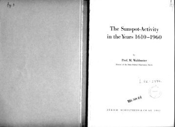The Sunspot-Activity in the Years 1610 -1 960