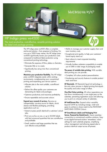 HP Indigo press ws4500