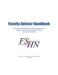 Faculty Advisor Handbook - Food Science and Human Nutrition ...