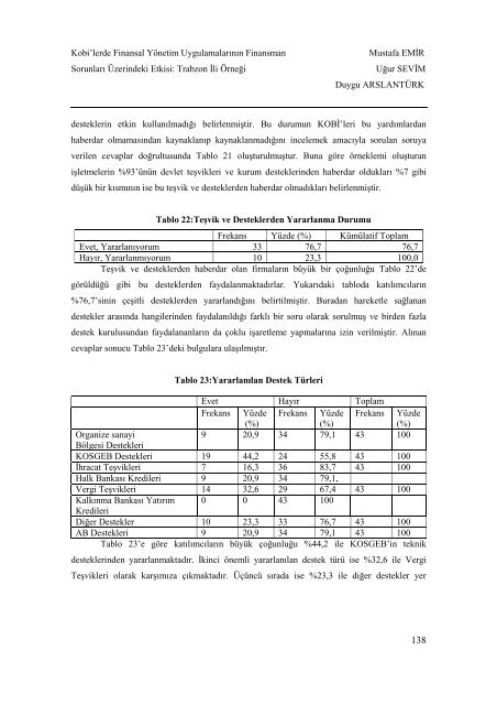 Kobi'lerde Finansal Yönetim Uygulamalarının Finansman Sorunları ...