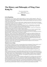 The History and Philosophy of Wing Chun Kung Fu