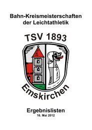 Bahn-Kreismeisterschaften der Leichtathletik ... - TSV Emskirchen