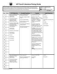 AP French Literature Pacing Guide - Nexuslearning.net