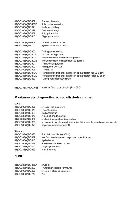 Føtalmedicinske ultralydskoder - DSOG