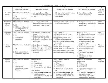 Lab report grading rubric