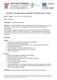 Ré-appropriation corporelle et Education pour la santé - Kiné Ouest ...