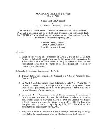 PROCEDURAL ORDER No. 2 (Revised) - US Department of State