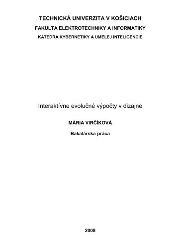 Interaktívne evolučné výpočty v dizajne - TUKE