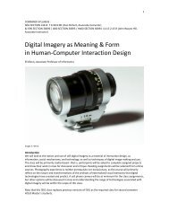 Digital Imagery as Meaning & Form in Human-Computer Interaction ...