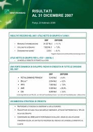 RISULTATI AL 31 DICEMBRE 2007 - BNP Paribas