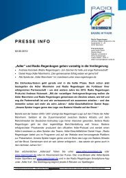 PRESSE INFO - Radio Regenbogen