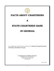 facts about chartering a state-chartered bank - Department of ...