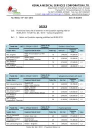Provisional Status list of tenderers in the Quotation opening held on . 