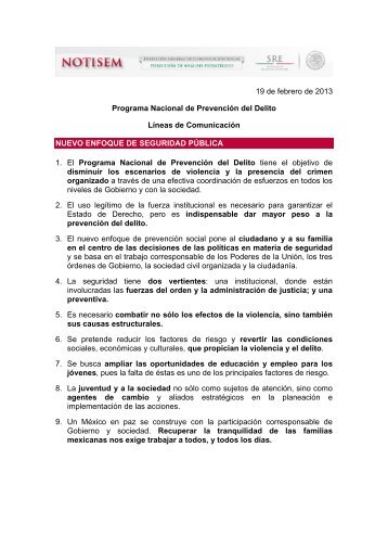 19 de febrero de 2013 Programa Nacional de Prevención del Delito ...