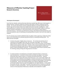 Measures of Effective Teaching Project Research Overview