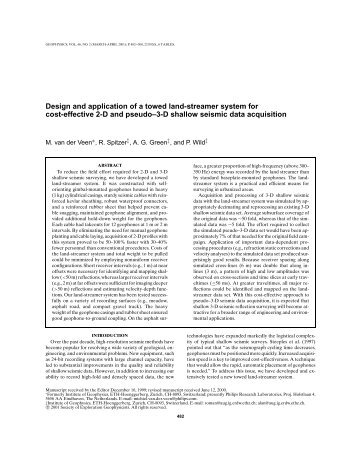 Design and application of a towed land-streamer ... - Geophysics