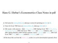 Hans G. Ehrbar's Econometrics Class Notes in pdf
