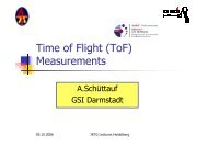 Time of Flight (ToF) Measurements - IRTG Heidelberg