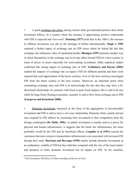 On the Determinants of Foreign Capital Flows - DAAD partnership ...