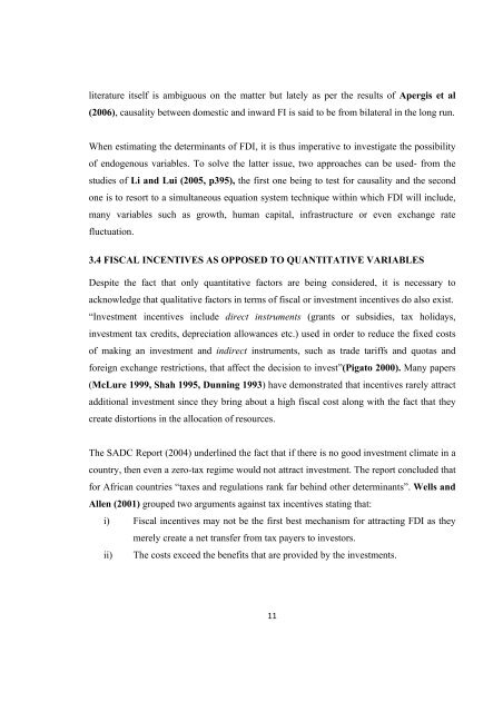 On the Determinants of Foreign Capital Flows - DAAD partnership ...