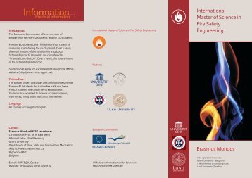 International Master of Science in Fire Safety Engineering
