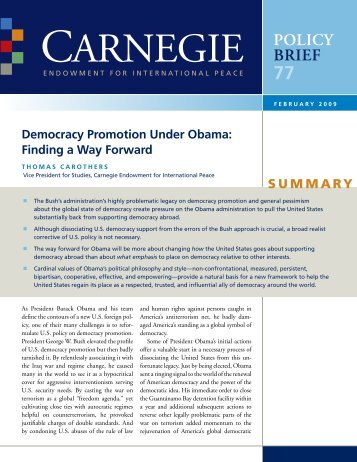Democracy Promotion Under Obama - Carnegie Endowment for ...