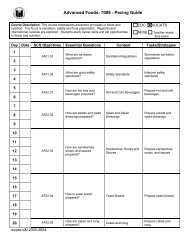 Advanced Foods- 7009 - Pacing Guide - Nexuslearning.net