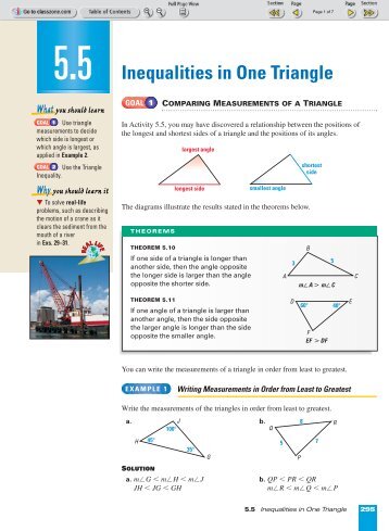Inequalities In One Triangle – Nexus - Nexuslearning.net