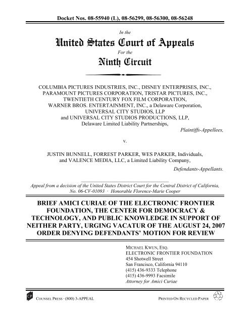 20090212 Amicus Brief.pdf - Electronic Frontier Foundation