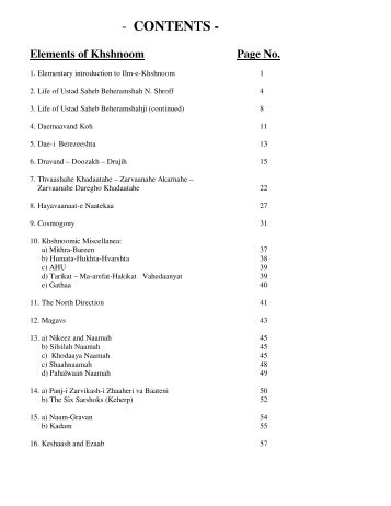 Elements of Khshnoom