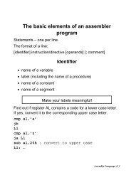 The basic elements of an assembler program