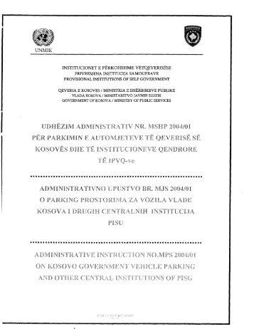 institucionet e përkohshme vetqeverisëse - Ministria e Administratës ...
