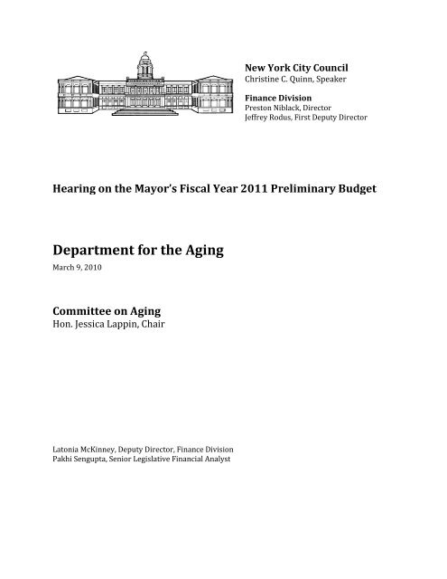 Department for the Aging - New York City Council