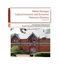 Niles Michigan Cultural Economic and Economic Resource Directory